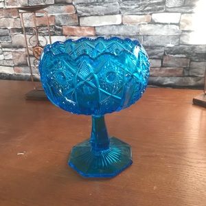 Blue Indiana glass candy dish